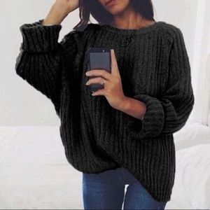 Casual long sleeve knitted sweater